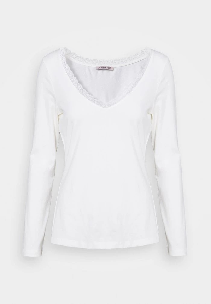 T-Shirt ANNA FIELD Anna Field Long Sleeved Top Blanche Femme | MPF-0625693